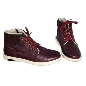 Faranzi Aaron Shoes Boots Maroon Style Fb41950 Size 10.5 Shoelace  Zipper Men's